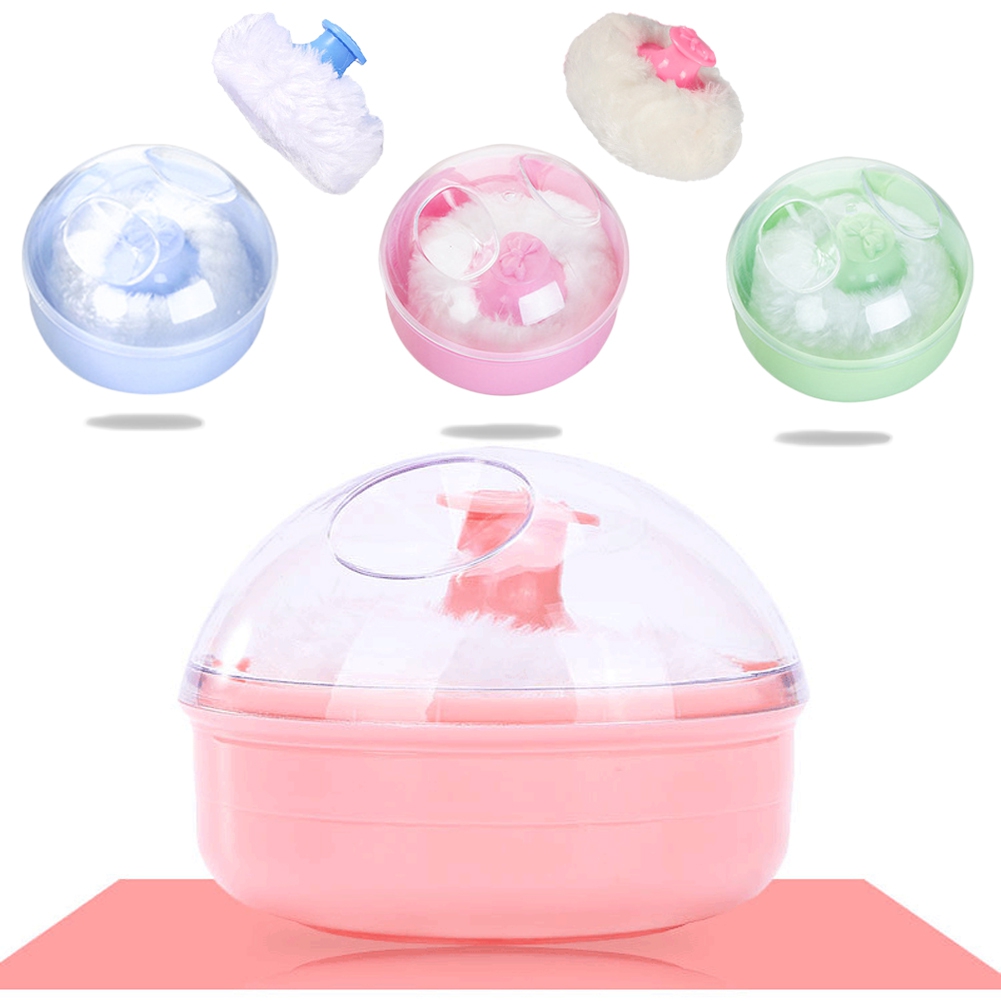 Leaveforme Baby Powder Container with Puff Body Powder Puff with