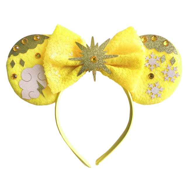 Diadema con orejas de Mickey Mouse para niña, lazo para el pelo de lentejuelas, diadema de mariposa, tocado de fiesta, accesorio para el cabello para Festival infantil Gao Jinjia LED