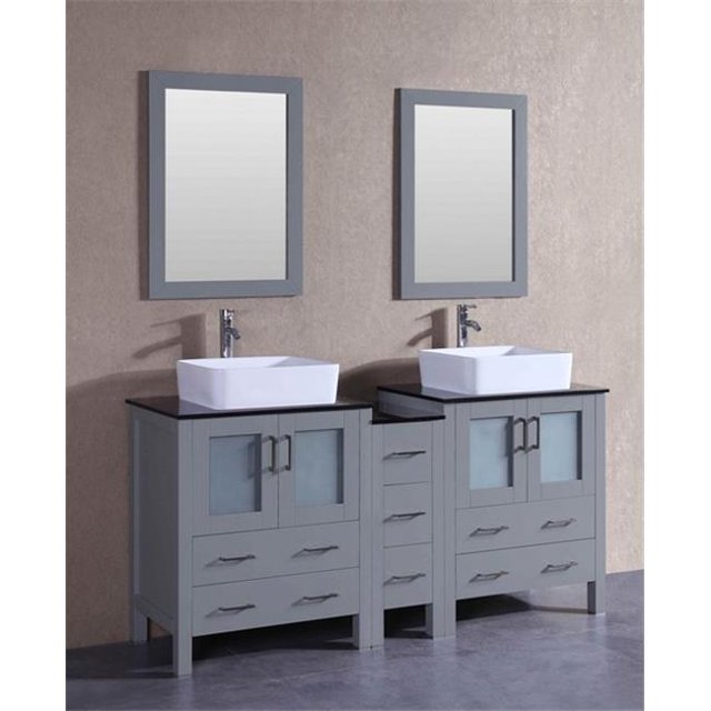 Mercury Import Group AGR230RCBG1S Ensemble Double Vanité 72 Po Bosconi - Gris