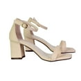 thumbnail image 4 of XY London Womens Antigoni Strappy Low Mid Block Heel Sandals, 4 of 5