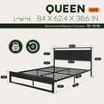 thumbnail image 6 of Einfach Queen Size Bed Frame with Modern Wooden Headboard,Black,No Box Spring Needed, 6 of 6