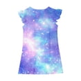 thumbnail image 5 of Hrsba Kids Summer Dress,Casual Sleeveless Dress for Girls,Toddler Girls Dress Summer Ruffle Sleeve Starlit Sky Printed Sundress Outfit For Kids 4-14T, 5 of 5
