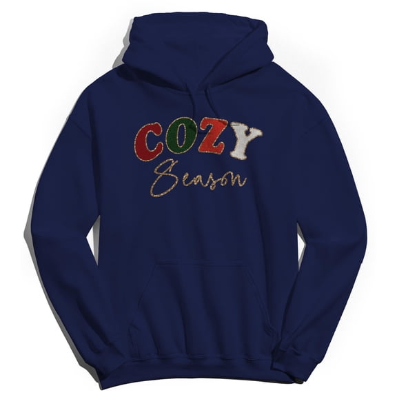 Haywood & Main Cozy Season Graphic Navy Men's Cotton Pullover Hoodie
