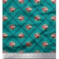 thumbnail image 1 of Soimoi Cotton Jersey Fabric Check,Leaves & Rose Floral Print Sewing Fabric Yard 58 Inch Wide, 1 of 3