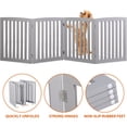 thumbnail image 3 of WDZS Extra Wide Dog Gate 24 Inch High Freestanding Indoor Pet Door for House Doorways Stairs Halls, Foldable Wood Outdoor Safety Fence 4 Panels,Grey, 3 of 13