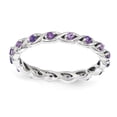 thumbnail image 1 of Sterling Silver Stackable Expressions Amethyst Ring Size 9, 1 of 3