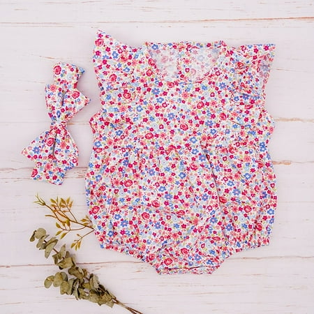 

DancePeanut Hot Sell Organic Cotton Infant Rompers New Summer Double Gauze Newborn Baby Girls Clothes Jumpsuit Ruffle Flower Toddler Outfits