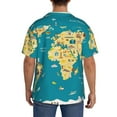 thumbnail image 5 of Haiem World Map With Landmarks Men's Casual Shirts Short Sleeve Button Down Shirts Fashion Textured Summer Beach Shirt-Medium, 5 of 7