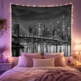 thumbnail image 2 of Monochromatic Nighttime Cityscape With Art Scene, Mystical Fantasy for Space Lovers, Galaxy Room Decor, Housewarming Gift, Tapestry Wall Hanging for Bedroom and Dorm, 2 of 7