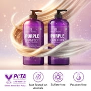 BOTANIC HEARTH Purple Shampoo and Conditioner Set - for All Shades of Blonde, Silver and Gray Hair - Enhances Highlights - Sulfate Free, Paraben Free, 16 fl oz each