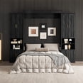 thumbnail image 5 of Rophefx Queen Murphy Bed, with Storage Shelves, Wall Bed Cabinet, Foldable Platform Beds, Hidden Bedframe for Bedroom, Guest Room,Black, 5 of 10