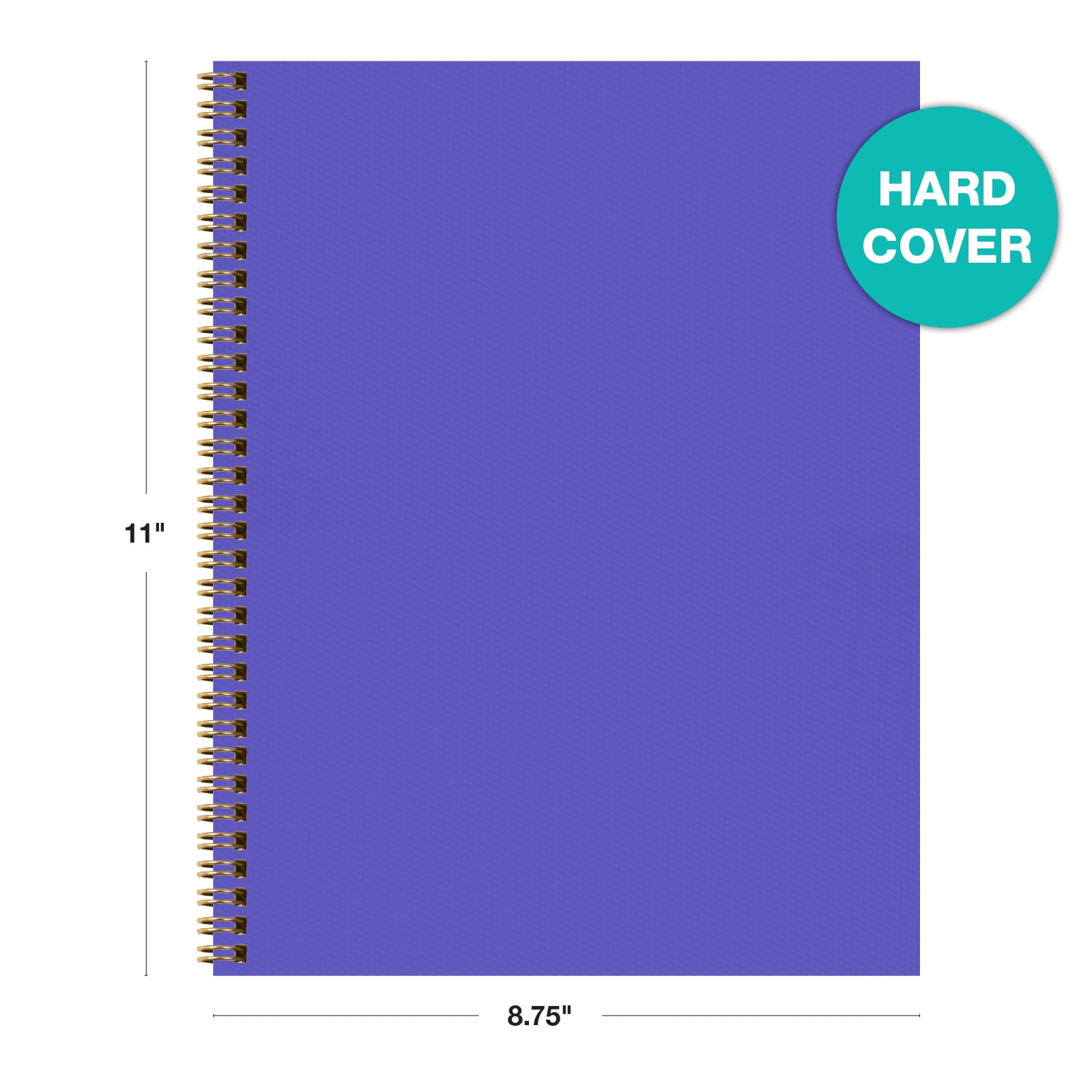 8.5x11" Fashion Spiral Notebook, 3-Pack, 120 Pages, College Ruled (Solid)