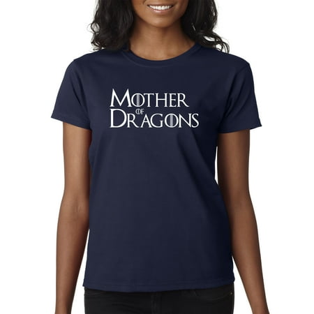 New Way 1211 - Women's T-Shirt Mother Of Dragons Daenerys Targaryen Small Navy