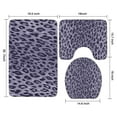 thumbnail image 3 of Leopard Pattern Purple Bathroom Rugs Sets 3 Piece,Toilet Cover Set,Absorbent Non Slip Bathroom Mats Sets with U-Shaped Contour Rug Toilet Rug Set, 3 of 5