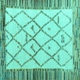 thumbnail image 1 of Ahgly Company Indoor Square Solid Turquoise Blue Modern Area Rugs, 5' Square, 1 of 4