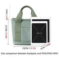 thumbnail image 5 of Women‘s Canvas Tote Bag Canvas Handbag with Multi Inner Pockets Zipper Closure with a Pendant Solid Color, 5 of 5
