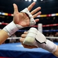 thumbnail image 1 of Quzzie Boxing Gloves Half Finger Hand Protection Open Palm Sparring Gloves Punching Bag Kickboxing Fitness MMA Exercise Gym Durable Cloth Mesh Adjustable Closure Polyester Suitable for gym White, 1 of 8