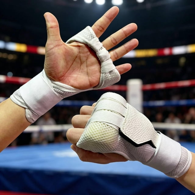 Quzzie Boxing Gloves Half Finger Hand Protection Open Palm Sparring Gloves Punching Bag Kickboxing Fitness MMA Exercise Gym Durable Cloth Mesh Adjustable Closure Polyester Suitable for gym White