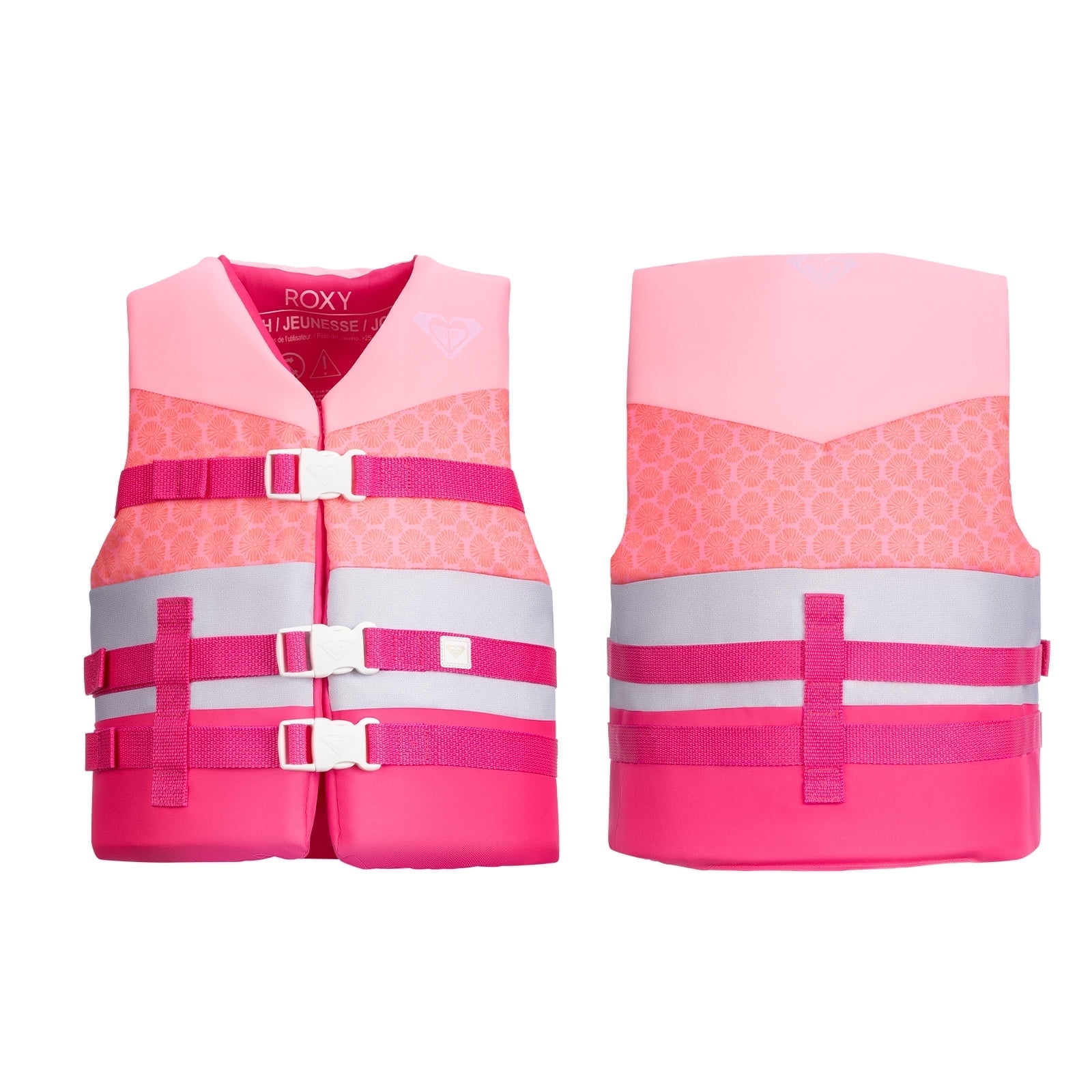 ROXY USCG Approved Teen & Youth Life Vest PFD, Light-Weight EPE Foam and Drain Holes, Three Belts with Quick-Release Buckles for Fishing, Boating & Kayaking