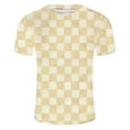 thumbnail image 5 of ohmzyzo Mens Plaid T-Shirts Short Sleeve Tops Crewneck Undershirt Casual Basic Tees Breathable Summer Slim Fit Tops Athletic Training Tees Yellow XL, 5 of 5