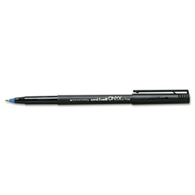 Blue Ink Dozen 0.7mm Fine 60145 Sanford Uniball Onyx Roller Stick Pen 