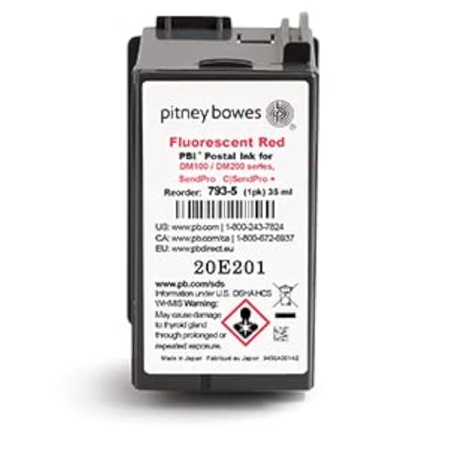 Cartucho de tinta Pitney Bowes 793-5 rojo 35 ml para DM100, DM200
