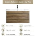 thumbnail image 5 of The Ivy 24 Inch Modern Bathroom Vanity With Sink - Includes Wall Mounted Cabinet with 1 Large Metal Drawer and White Countertop with Integrated Sink by Flairwood Décor, 5 of 8