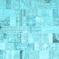 thumbnail image 1 of Ahgly Company Indoor Square Patchwork Light Blue Transitional Area Rugs, 6' Square, 1 of 4