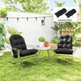 thumbnail image 6 of Outsunny Adirondack Chair Cushions Set of 2, Tufted High Back Patio Chair Cushions with Ties, Non-Slip Cushions for Adirondack Chairs, Black, 6 of 9