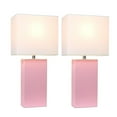 thumbnail image 4 of Elegant Designs 2 Pack Modern Leather Table Lamps with White Fabric Shades, 4 of 5