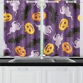 thumbnail image 2 of MKHERT Halloween Ghosts Window Curtain Kitchen Curtains Window Treatments 26x39 inch,Set of 2, 2 of 3