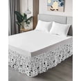 thumbnail image 4 of Video Game Bed Skirt King Size, Black White Game Controller Monochrome Wrap Around Bed Skirting with Adjustable Elastic Strap, Dust Ruffle Pleated Bedskirts 16 Inch Drop for Bedroom King Beds, 4 of 9
