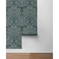 thumbnail image 5 of NextWall  Victorian Garden Floral Peel and Stick Wallpaper 20.9 in. W x 18 ft. L - Aegean Blue & Warm Stone, 5 of 7