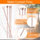 thumbnail image 3 of Uxcell 10Pcs Stainless Steel Cocktail Toothpicks, 7.9 Inch Metal Cocktail Picks Fruit Sticks, Rose Gold Ball, 3 of 5