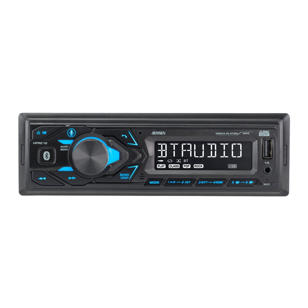 auteur Bijzettafeltje in tegenstelling tot JENSEN MPR210 7 Character LCD Single DIN Car Stereo Receiver | Push to Talk  Assistant | Bluetooth Hands Free Calling & Music Streaming | AM/FM Radio |  USB Playback & Charging 