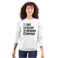 thumbnail image 3 of Eat Sleep Rescue Repeat Firefighter Unisex Plus Fleece Graphic Sweatshirt Brisco Brands 4X, 3 of 5