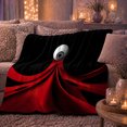 thumbnail image 6 of Surreal Red Eyeball Art Gothic, Dramatic Fantasy Scene, Warm Flannel Blanket for Living Room and Bedroom with Detailed Artwork, Art Lovers Housewarming Gift, Fantasy Home Decor, 6 of 9