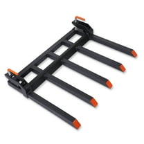 Heavy Duty 5 Fork Tines Clamp-on Pallet Attachments with 2500 LBS Capacity Fit for Tractor Bucket