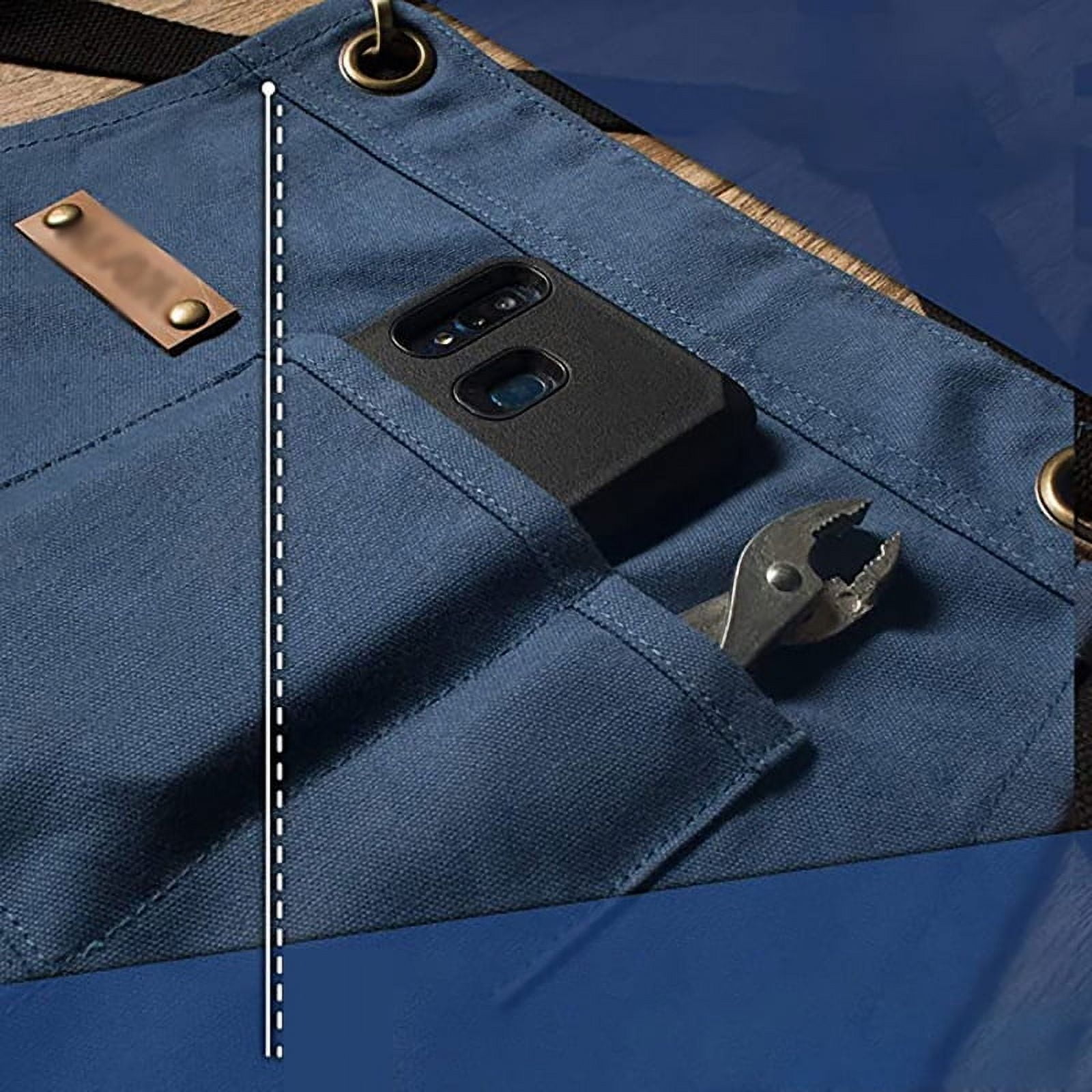 Work Apron for Men, Professional Chef Apron, 100% Cotton Canvas Cross Back Aprons with Pockets for Cooking, Grilling, BBQ, and Kitchen Work, Durable & Stylish Adjustable up to XXL
