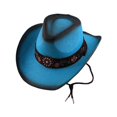 thumbnail image 4 of XINPING Women's Black Ribbon Straw Sun Hat, Wide Brim UV Protection Beach Vacation Hat with Bow Detail, Lightweight and Breathable for Travel, 4 of 4