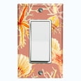 thumbnail image 1 of Metal Light Switch Wall Plate Outlet Cover (Ocean Sea Star Fish Shell Coral Clam Peach - Single Rocker), 1 of 2