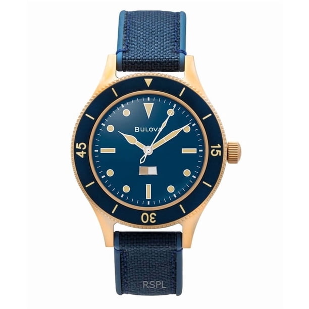Bulova Reloj de Buceo Automático Mil Ships, Edición Especial Del 150.º Aniversario, Esfera Azul, 98A325, 200 M, para Hombre