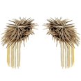 thumbnail image 1 of 1 Par Punk Rock Rivet Tassel Chain Epaulet Shoulder Boards Badge Gold Sunnimix traje de charreteras de hombro, 1 of 8