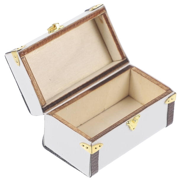 Caja de almacenamiento para decoración de casa de muñecas, caja de viaje en miniatura Vintage, cajita multiusos para almacenamiento de joyas