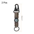 thumbnail image 2 of Unique Bargains Paracord Keychain, 2 Pack Braided Lanyard Key Clip Holder Survival Keychains with Compass Camouflage, 2 of 6