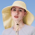 thumbnail image 2 of Minzimin Womens Sun Hat UV Protection, Foldable Waterproof Wide Brim Bucket Hats with Neck Flap for Summer Beach Fishing Hiking, 2 of 7