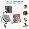 thumbnail image 3 of Tablet Stand Holder, Tablet Desk Mount, Adjustable Foldable Tablet Arm Mount with 360°Rotate Base, Phone Holder Tablet Stand for Desk and Bed, Compatible with iPad, Phones or Other 4-15.6" Device, 3 of 8