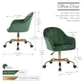 thumbnail image 5 of Porthos Home Xenos Swivel Office Chair, Velvet Upholstery, Chrome Legs, 5 of 6