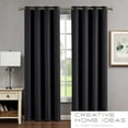 thumbnail image 5 of Chyna Blackout Window Curtain Panels with Tiebacks, Grommet, Charcoal, 50" x 84", 5 of 17