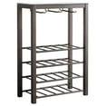 thumbnail image 4 of Trier 4 Tier Wine Rack Stand with Storage Shelves & Wine Glass Holders, Pewter Metal & Tempered Glass Top, Transitional, 4 of 7